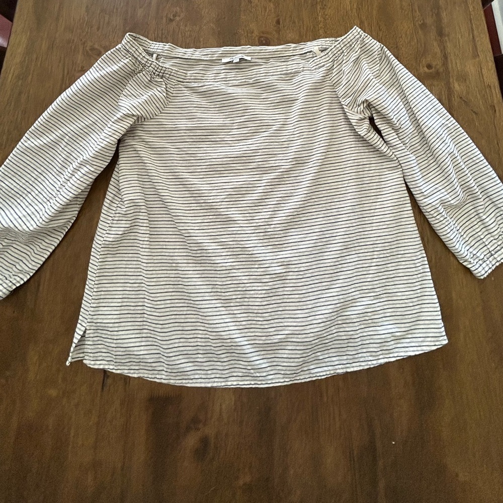 Madewell 100% Cotton Off-Shoulder Striped Top Size M - Picture 10 of 10